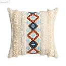 Geometric embroidered cushion cover – living room ethnic decor by Decorbites