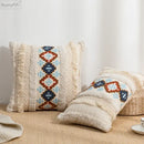 Geometric embroidered cushion cover – living room ethnic decor by Decorbites