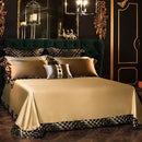 GobekUsa Embroidered Egyptian Cotton Bedding Set: Queen King Linens (Sheet Pillowcase Duvet Cover)
