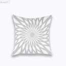 Geometric embroidered light grey cotton cushion cover living room by Decorbites