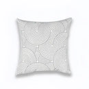 Geometric embroidered light grey cotton cushion cover living room by Decorbites