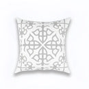 Geometric embroidered light grey cotton cushion cover living room by Decorbites