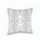 Geometric embroidered light grey cotton cushion cover living room by Decorbites