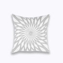 Geometric embroidered light grey cotton cushion cover living room by Decorbites