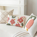Geometric embroidery beige & taupe cushion cover living room pillow by Decorbites