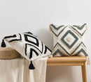 Geometric embroidery boho cushion cover living room throw pillow by Decorbites