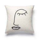 Geometric embroidery cream cushion covers living room abstract art by Decorbites