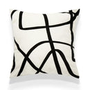 Geometric embroidery cream cushion covers living room abstract art by Decorbites