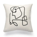 Geometric embroidery cream cushion covers living room abstract art by Decorbites
