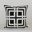Geometric embroidery cushion cover black & grey living room decor by Decorbites