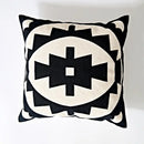 Geometric embroidery cushion cover black & grey living room decor by Decorbites