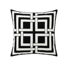 Geometric embroidery cushion cover black & grey living room decor by Decorbites