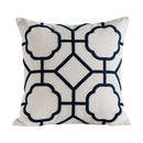 Geometric embroidery cushion cover yellow & teal living room decor by Decorbites
