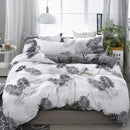 GobekUsa Geometric Floral Bedding Set with Quilt Cover, Duvet Cover, Sheet, and Pillows