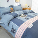 GobekUsa Geometric Floral Bedding Set with Quilt Cover, Duvet Cover, Sheet, and Pillows