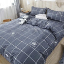 GobekUsa Geometric Floral Bedding Set with Quilt Cover, Duvet Cover, Sheet, and Pillows