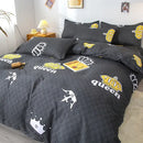 GobekUsa Geometric Floral Bedding Set with Quilt Cover, Duvet Cover, Sheet, and Pillows