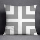 Geometric floral print gray & white pillow case living room decor by Decorbites