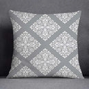 Geometric floral print gray & white pillow case living room decor by Decorbites
