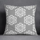 Geometric floral print gray & white pillow case living room decor by Decorbites