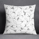 Geometric floral print gray & white pillow case living room decor by Decorbites