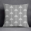 Geometric floral print gray & white pillow case living room decor by Decorbites