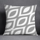 Geometric floral print gray & white pillow case living room decor by Decorbites