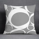 Geometric floral print gray & white pillow case living room decor by Decorbites