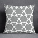 Geometric floral print gray & white pillow case living room decor by Decorbites