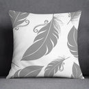 Geometric floral print gray & white pillow case living room decor by Decorbites