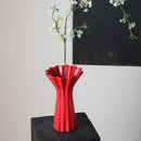 GobekUsa Geometric Fold Pattern Ceramic Vase Red Floral Arrangement Terrarium Home Decor