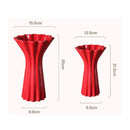 GobekUsa Geometric Fold Pattern Ceramic Vase Red Floral Arrangement Terrarium Home Decor