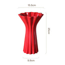 GobekUsa Geometric Fold Pattern Ceramic Vase Red Floral Arrangement Terrarium Home Decor