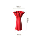 GobekUsa Geometric Fold Pattern Ceramic Vase Red Floral Arrangement Terrarium Home Decor