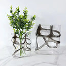 GobekUsa Gold-Edged Glass Vase with Geometric Patterns for Home Decor