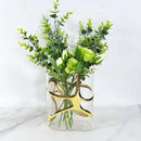 GobekUsa Gold-Edged Glass Vase with Geometric Patterns for Home Decor