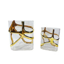 GobekUsa Gold-Edged Glass Vase with Geometric Patterns for Home Decor