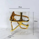 GobekUsa Gold-Edged Glass Vase with Geometric Patterns for Home Decor