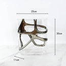 GobekUsa Gold-Edged Glass Vase with Geometric Patterns for Home Decor