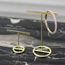 GobekUsa Golden Geometric Jewelry Display Rack - Desktop Storage & Home Decoration