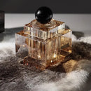 GobekUsa Geometric Crystal Storage Jar: Clear Cubic Square Container for Home Decoration