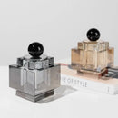 GobekUsa Clear Crystal Geometric Storage Jar - Cubic Square Transparent Jewelry Box