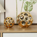 GobekUsa Geometric Golden Hollow Abstract Sphere Sculpture Decor for Home