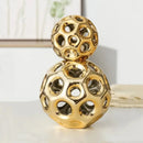GobekUsa Geometric Golden Hollow Abstract Sphere Sculpture Decor for Home