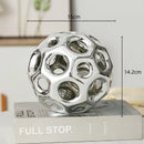 GobekUsa Geometric Golden Hollow Abstract Sphere Sculpture Decor for Home
