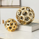 GobekUsa Geometric Golden Hollow Abstract Sphere Sculpture Decor for Home