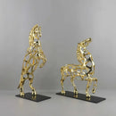 GobekUsa Golden Horse Metal Sculpture: Elegant Home Decor Figurine
