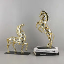 GobekUsa Golden Horse Metal Sculpture: Elegant Home Decor Figurine