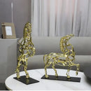 GobekUsa Golden Horse Metal Sculpture: Elegant Home Decor Figurine