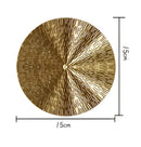 Geometric golden metal wall art set living room round decor by Decorbites